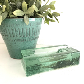 Vintage glazen asbak groen glas