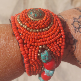 Vintage Tribal Tibetaanse armband kraaltjes nr. 1