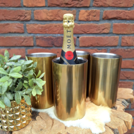Te huur:   RVS wijnkoeler 'goud'
