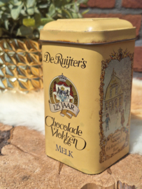 Vintage blik 'De Ruijter' chocolade vlokken melk, nr.1