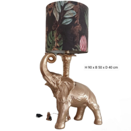 Vintage keramieken lamp  'Olifant', gerestyled én nieuw kap