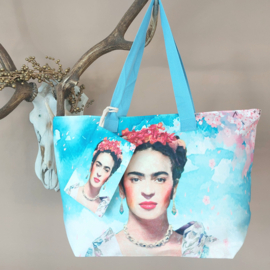 Frida Kahlo strandtas met bijpassend toillettasje