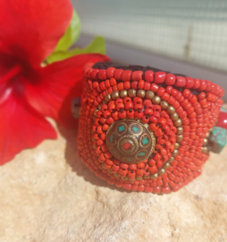 Vintage Tribal Tibetaanse armband kraaltjes nr. 1