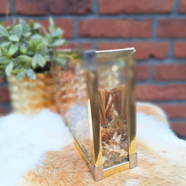 Vintage "gouden" spiegellijst met droogbloemen