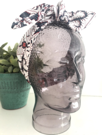 Haarband met ijzerdraad "uit eigen atelier", Indonesische print 5
