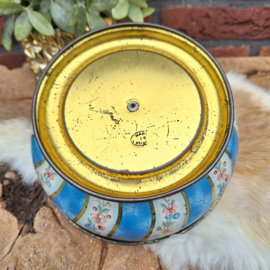 Vintage blik 'swirl' met bloemendecor