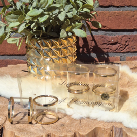 Vintage servetringen glas met gouden randje( 6x), 24k