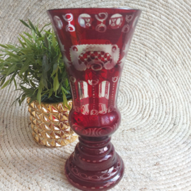 Vintage Egermann "Ruby Red Bohemian" Tjechische glazen vaas, Jaren '20