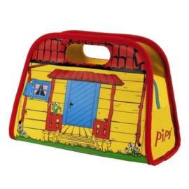 SALE: Pippi Langkous speelhuis-tas 'Villa Kakelbont'H 18 x B 24 x