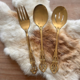 Te huur: Opschep bestek set (9 delig)  'Barok' goud