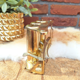 Vintage muntgeld dispenser brass, 3 buizen