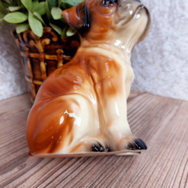 Vintage beeldje hondje 'boxer pup' keramiek
