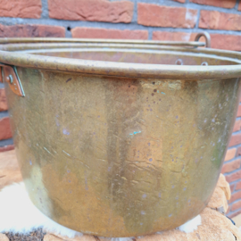 Antieke grote koperen heksenketel, rond 1900, Ø 40 cm