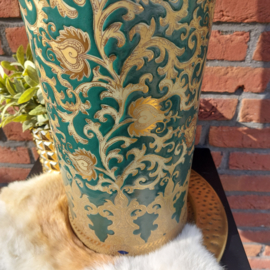 Vintage grote chinese vaas met gouden olifanten koppen + ringen, H 63 cm