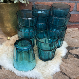Vintage IKEA POKAL glazen(6) groenblauw , Jaren 80/90