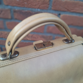 Vintage kunstlederen 'dokters'(weekend) tas, naturel