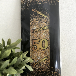 Banner goud/zwart "50 ", 160 x 140 cm