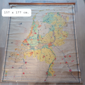 Vintage  landkaart industrie Nederland, "W. Bakker en H. Rusch"