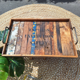 Te huur:  Dienblad 'hout' industrieel