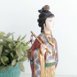 Vintage cloisonné chinese dame