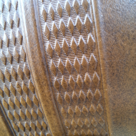 Vintage kunstlederen (weekend) tas, cognac