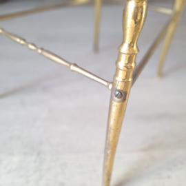 Vintage brass chiavari stoeltje goud/ offwhite, Jaren '50