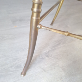 Vintage brass chiavari stoeltje goud/ offwhite, Jaren '50