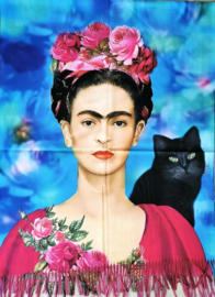 Grote Frida Kahlo shawl met prachtige print nr. 2116
