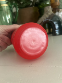 Vintage  rood glas, vorm Coca cola blikje, 20 jaar Mc.Donalds