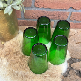 Vintage groene water glazen 'Anchor Hocking' (5) , 60/70's