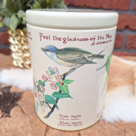 Vintage blik; Hoog rond blik, insluitend deksel Webb & Bower