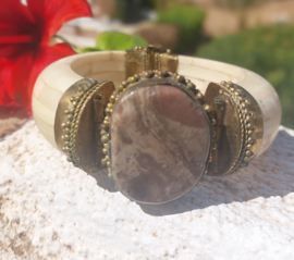 Vintage Tribal armband glad been/ Jasper steen, India nr. 11