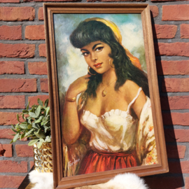 Vintage schilderij "De Zigeunerin van Torino"