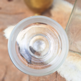 Vintage grote glazen snoeppot/ voorraadpot/ stopfles, H 30 cm