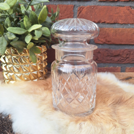 Vintage 'kristal' geslepen glazen stopfles/pot