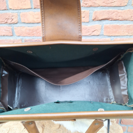 Vintage kunstlederen (weekend) tas, cognac