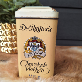 Vintage blik 'De Ruijter' chocolade vlokken puur