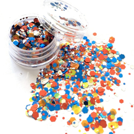 Glitters chunks 1/2/3 mm MIX 8 (Holland mix!)