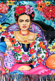 Grote Frida Kahlo shawl met prachtige print nr. 2114