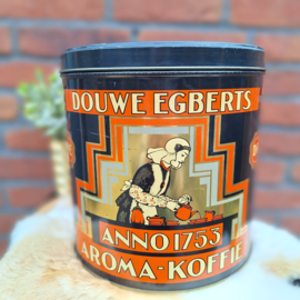 Vintage 'Douwe Egberts', koffie bewaar blik, groot rond