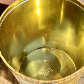 Vintage groot 'Tomado'blik met gele rozen print