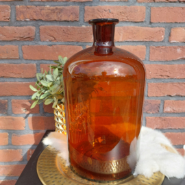 Vintage apothekers stopfles bruin glas, 32 cm. (zonder dop)