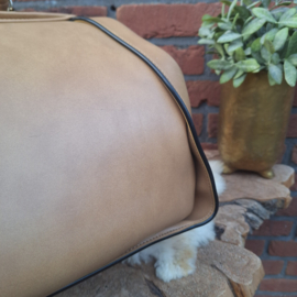 Vintage kunstlederen 'dokters'(weekend) tas, naturel