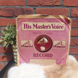 Antieke bakelieten grammofoon plaat 'His Master's Voice'', 'Fado Hilario' van Arthur Paredes