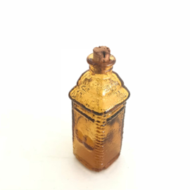Vintage mini flesje met kurk bruin