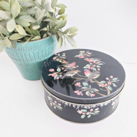 Vintage blik rond zwart "vogels"