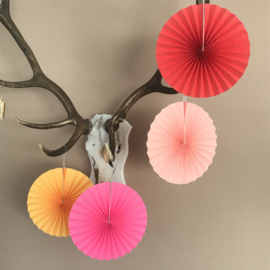 Decoratie set(12-delig) pink;  honeycombs, pom poms, slingers en waaiers