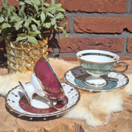 Vintage kop en schotels 35, 2 stuks, 2 kleuren