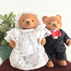 Vintage "Sylvanian Family/ Familie bär" beren, getrouwd stel