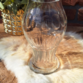 Vintage facet geslepen glazen bewaarpot met deksel